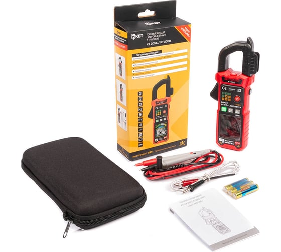 Цифровые токовые клещи КВТ КТ 205D серия PROLINE 90386