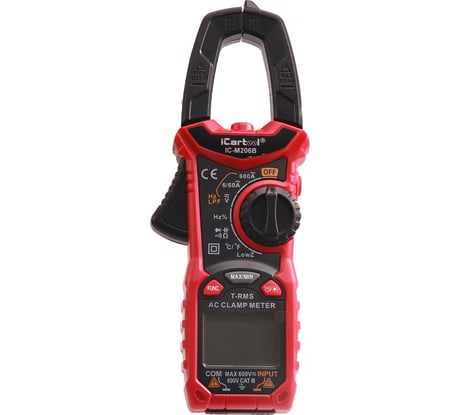 Токовые клещи переменного тока iCarTool 600 A c мультиметром, TRMS IC-M206B