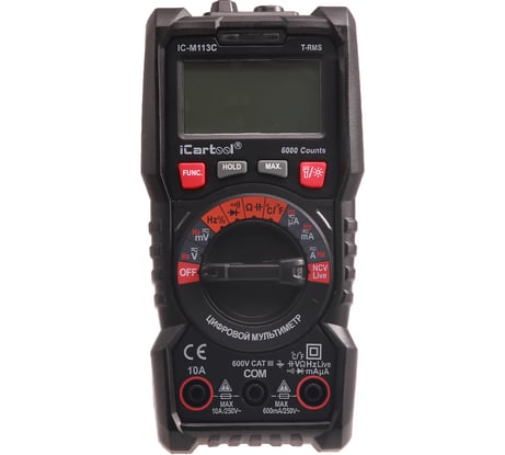 Цифровой мультиметр iCartool CAT III 600 V, TrueRMS, AC/DC IC-M113C
