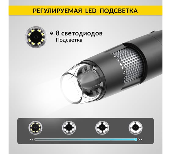 Цифровой беспроводной микроскоп iCarTool WIFI/USB, 2Мп, 1000X, 1920x1080 IC-V316