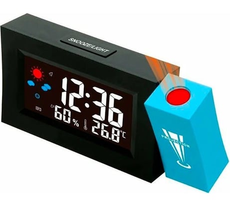 Часы-метеостанция Perfeo Talas чёрный, (PF-F8290) время, температура, влажность 30018543