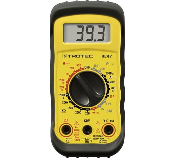 Комплект TROTEC тестер напряжения BE20, токовые клещи BE38 и мультиметр BE47 BE-set2