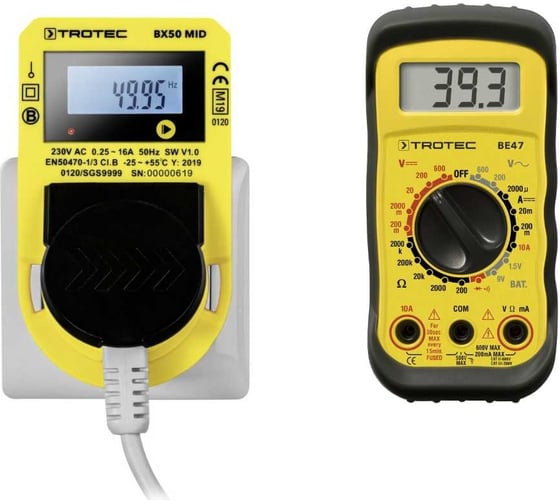 Комплект TROTEC ваттметр BX50 MID и мультиметр BE47 BX-set2