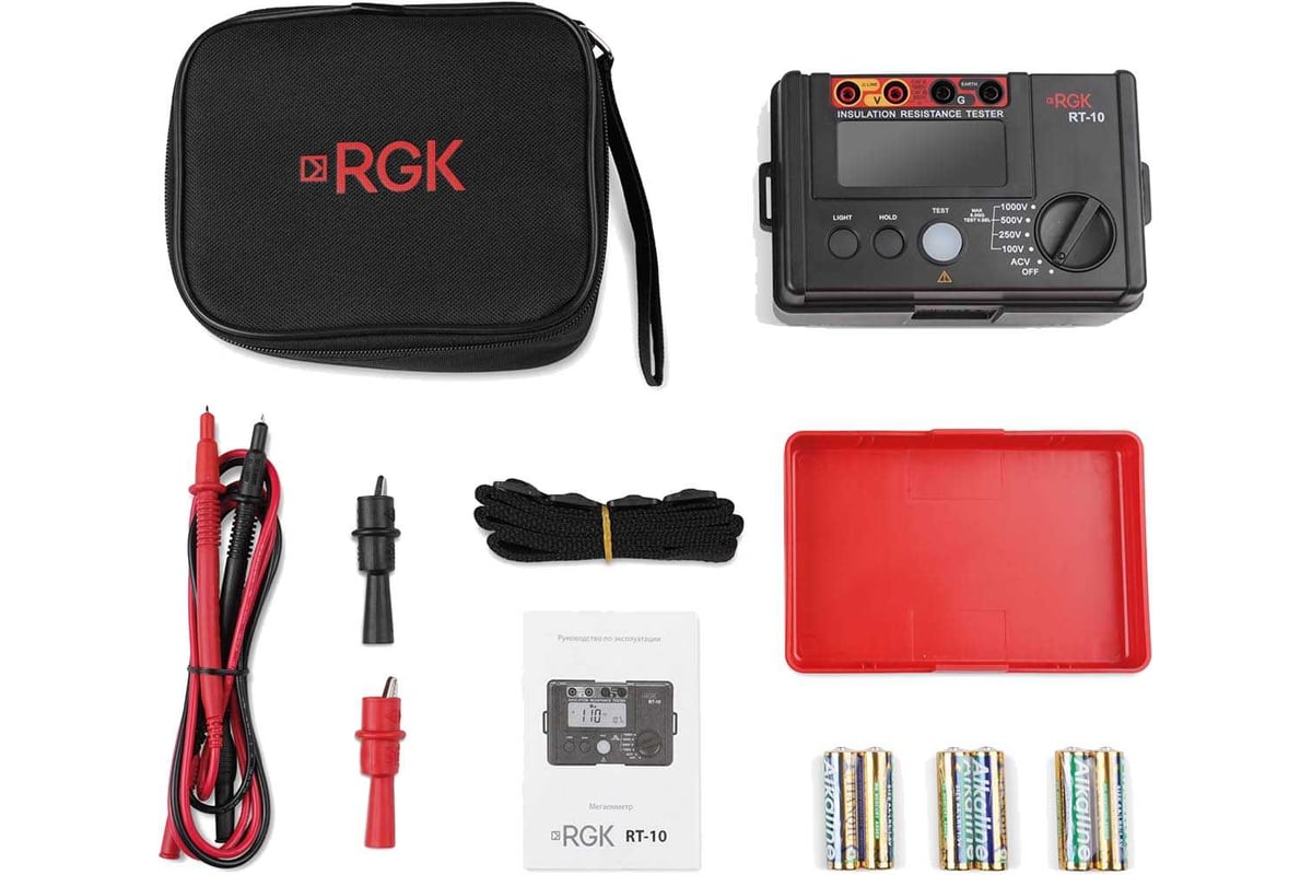 Цифровой мегаомметр RGK RT-10 с поверкой 721364 - выгодная цена, отзывы ...