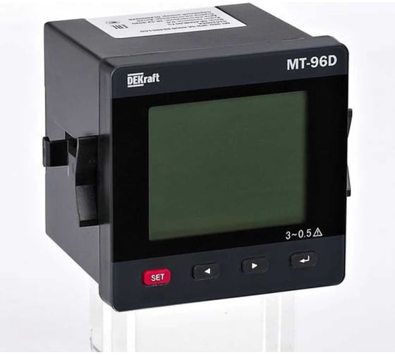 Мультиметр цифровой DEKraft 96x96мм трехфазный, вход 600В 5А, LCD-дисплей МТ-96D 51424DEK