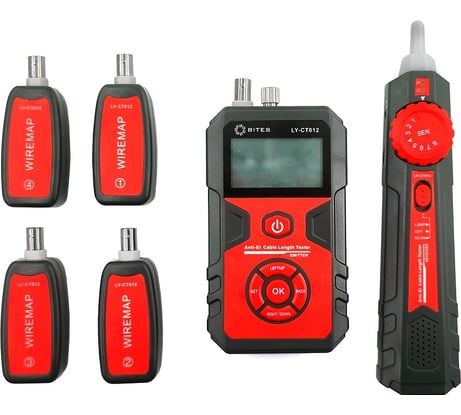 Тестер-трассоискатель кабеля 5Bites UTP / STP / BNC / VFL / POE / TDR / LCD / FLASH LY-CT012