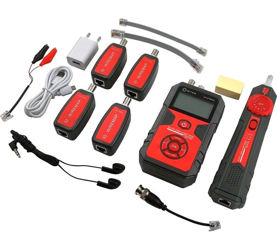 Тестер-трассоискатель кабеля 5Bites UTP / STP / BNC / VFL / POE / TDR / LCD / FLASH LY-CT012