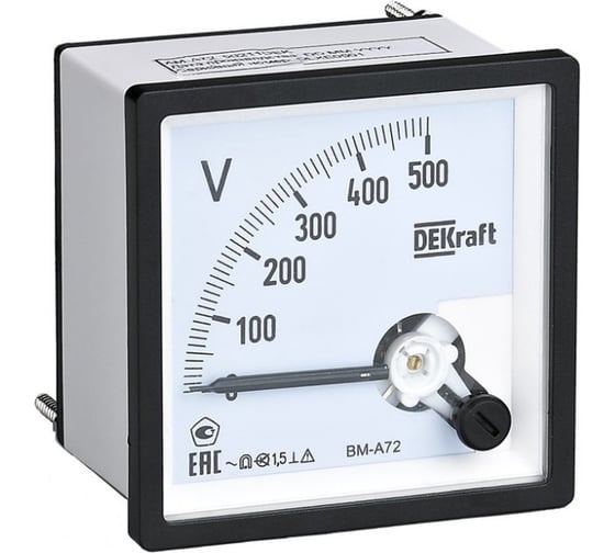 Вольтметр аналоговый DEKraft шкала 300В AC 96x96мм КТ 1,5 50246DEK 1