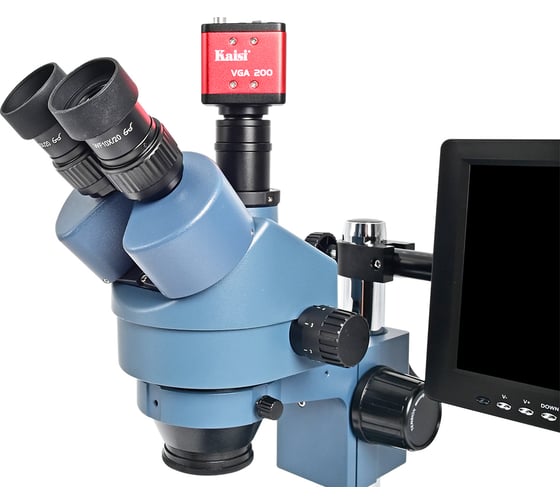 Микроскоп Kaisi KS-37045 7x45Х тринокулярный + монитор + камера + подсветка М7746197