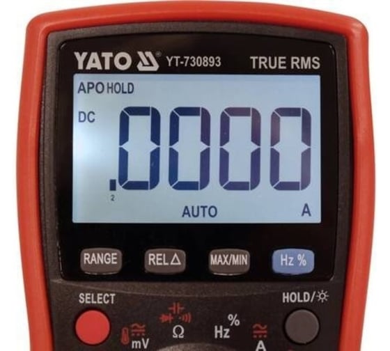 Универсальный цифровой измеритель YATO TRUE RMS LCD 19999 YT-730893