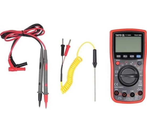 Универсальный цифровой измеритель YATO TRUE RMS LCD 19999 YT-730893