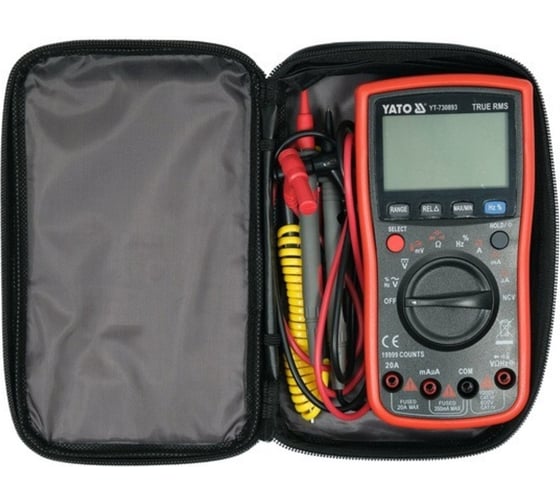 Универсальный цифровой измеритель YATO TRUE RMS LCD 19999 YT-730893