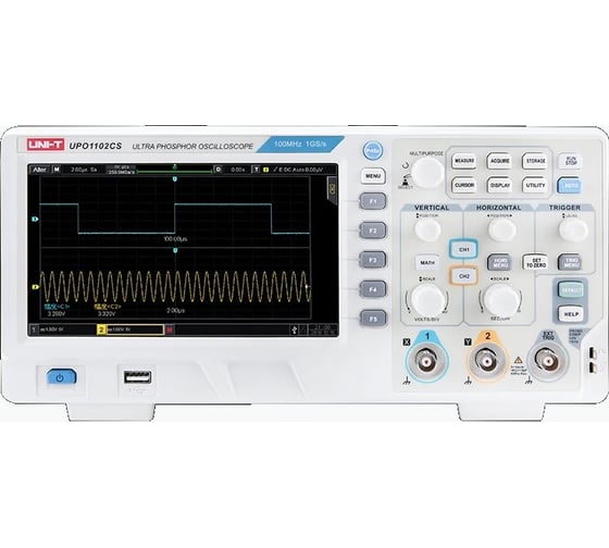 Осциллограф цифровой портативный UNI-T UPO1102CS(UPO2102E)(UTD2102C) 2 канала 100МГц 250MSa/s c USB 00-00014648 1
