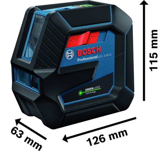 Комби-лазер Bosch GCL 2-50G + RM10 + клипса + кейс 0601066M02