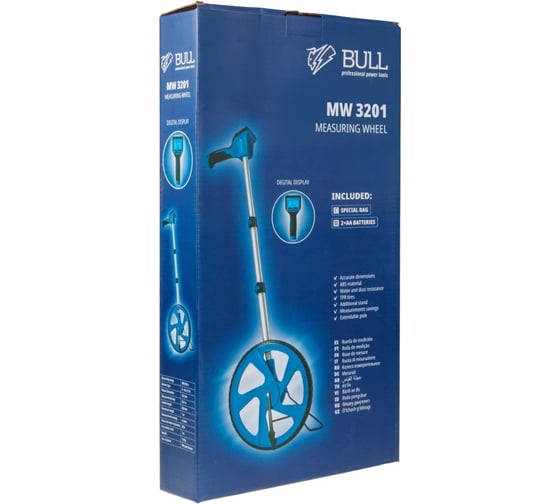Измерительное колесо BULL (курвиметр) MW 3201 в коробке, LCD дисплей, 318 мм, 620-1000 мм - высота 1323540