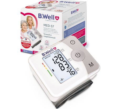 Тонометр B.Well MED-57, автомат на запястье 10893