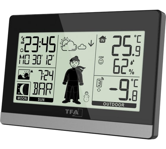 Цифровая метеостанция TFA черная 35.1159.01
