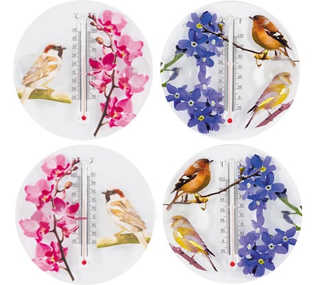 Уличный термометр Park Цветы и птицы, 2 варианта дизайна 000152