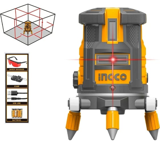 Лазерный нивелир INGCO INDUSTRIAL красный луч HLL306505