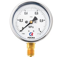 Виброустойчивый манометр РОСМА ТМ-520Р.00 (0-1.6МПа) ДК100 G1/2, класс точности 1.0 D070-03800