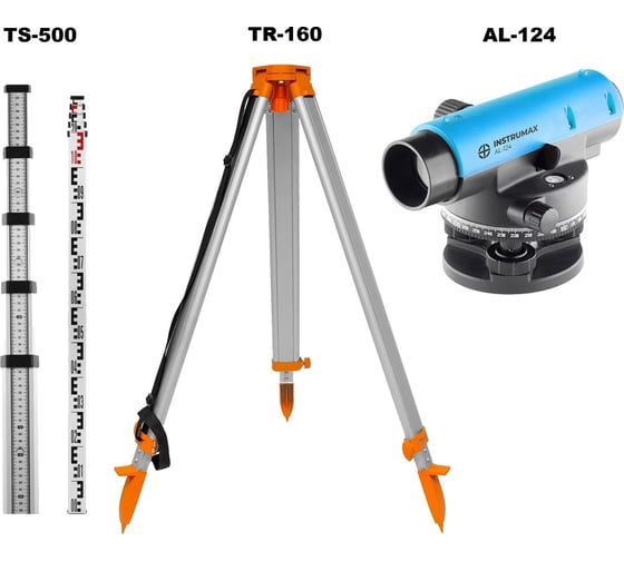 Комплект INSTRUMAX: нивелир AL-124 + рейка TS-500 + штатив TR-160 IM0131_К - выгодная цена, отзывы, характеристики, фото - купить в Москве и РФ