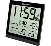 Метеостанция (настенные часы) Bresser TemeoTrend JC LCD с радиоуправлением, черная 73267