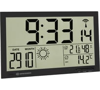 Метеостанция (настенные часы) Bresser MyTime Jumbo LCD, черная 74646
