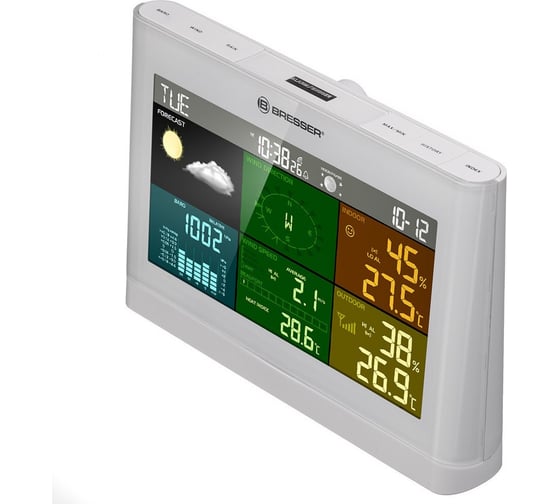 Метеостанция Bresser Comfort «5 в 1» с цветным дисплеем, белая 76456