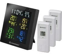 Метеостанция Bresser ClimaTemp Hygro Quadro с тремя датчиками, черная 77031