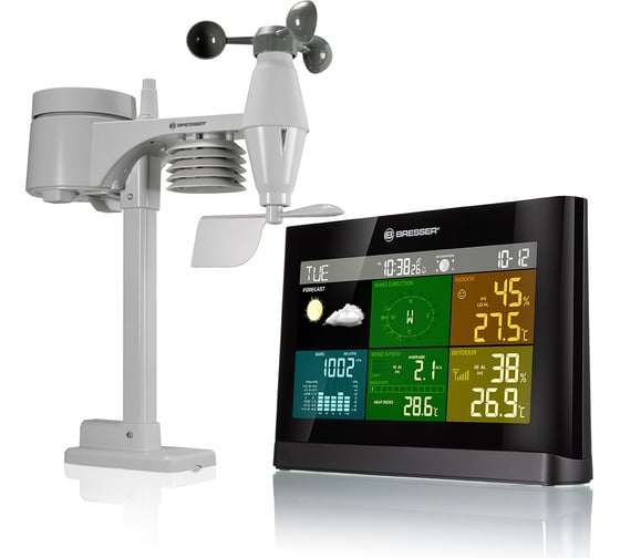 Метеостанция Bresser Comfort «5 в 1» с цветным дисплеем, черная 74652