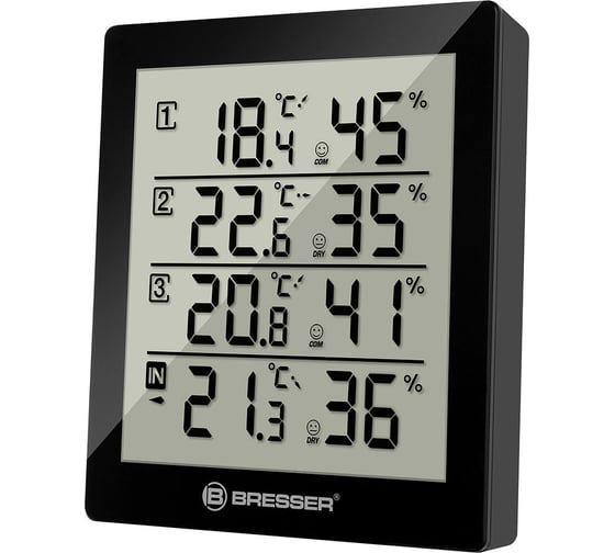 Метеостанция Bresser Temeo Hygro Quadro, черная 73257 1