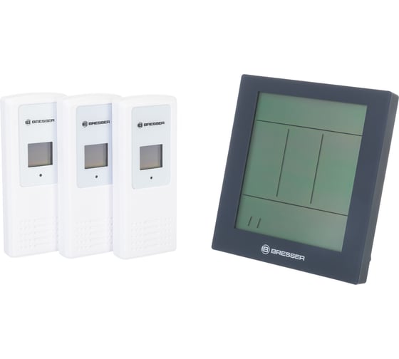 Метеостанция Bresser Temeo Hygro Quadro Prestige с тремя датчиками, серая 78586