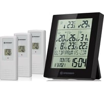 Метеостанция Bresser Temeo Hygro Quadro Prestige с тремя датчиками, черная 78584