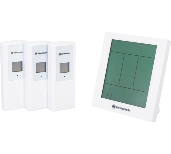 Метеостанция Bresser Temeo Hygro Quadro Prestige с тремя датчиками, белая 78585