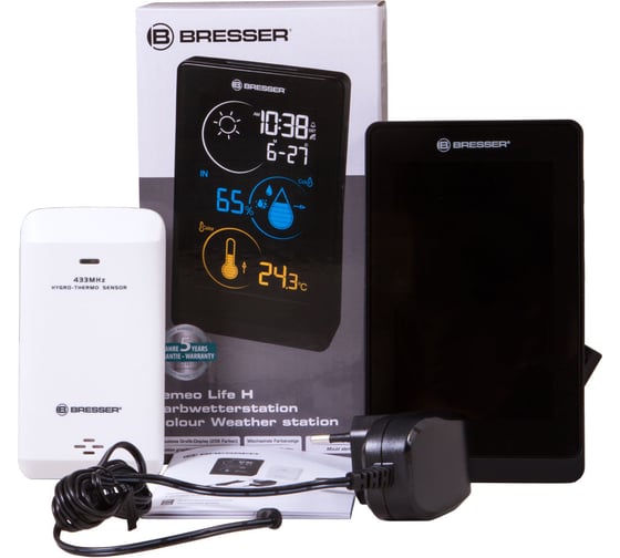 Метеостанция Bresser Temeo Life H с цветным дисплеем, черная 73278