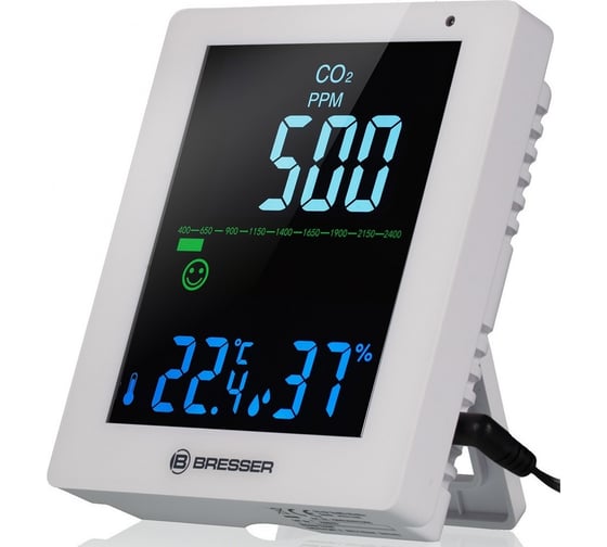 Гигрометр Bresser Air Quality Smile с датчиком CO, белый 78438