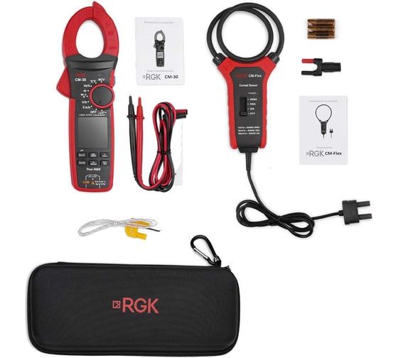 Токоизмерительные клещи RGK CM-30 + Токовый датчик CM-Flex + поверка 721425