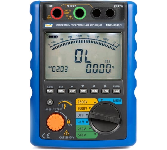 Измеритель сопротивления изоляции АКИП-8606/1