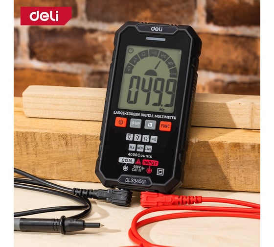 Многофункциональный цифровой мультиметр DELI DL334501 (напряжение 0.06-600 В, сила тока 0.006-0.6 А, сопротивление 40 МОм) 134671
