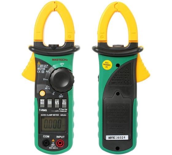 Токоизмерительные цифровые клещи Mastech MS2108 00-00000247