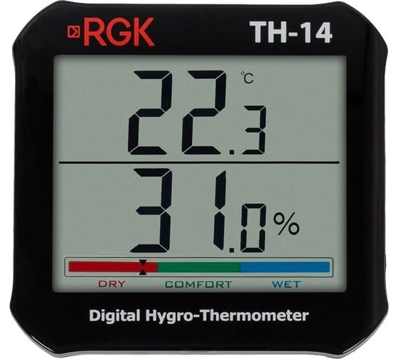 Термогигрометр RGK TH-14 с поверкой 778602 - выгодная цена, отзывы, характеристики, фото - купить в Москве и РФ