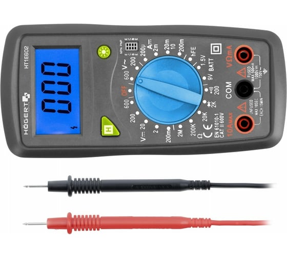 Цифровой профессиональный мультиметр Hogert Technik HT1E602