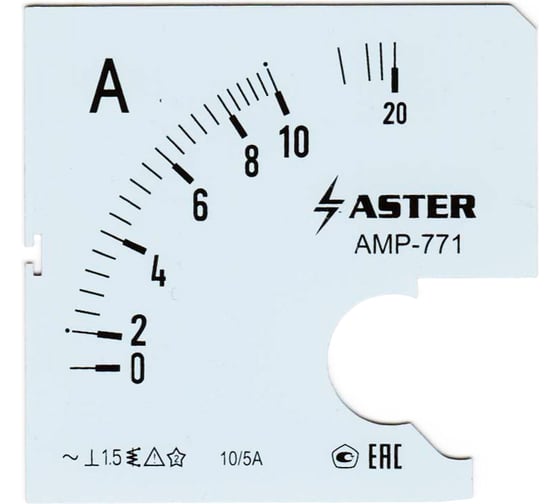 Шкала Aster к амперметру AMP-771 10/5 А SC771-10 1