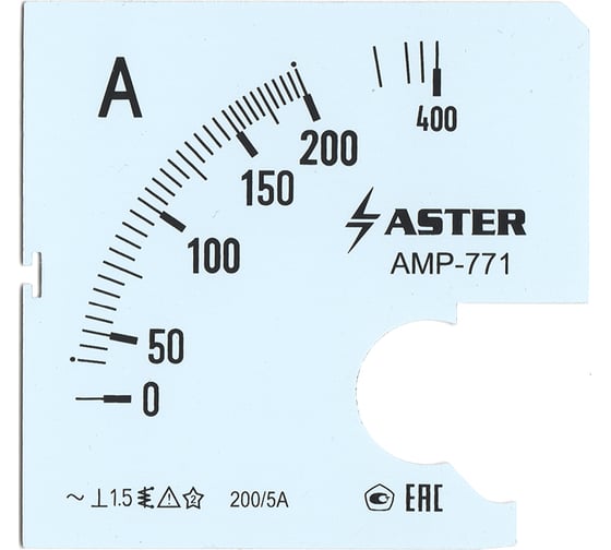 Шкала Aster к амперметру AMP-771 200/5 А SC771-200