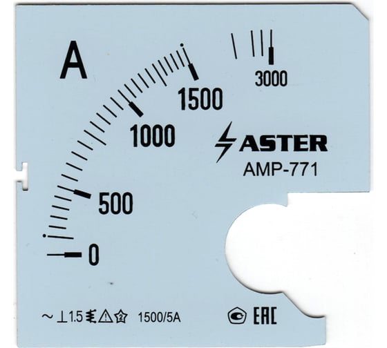 Шкала Aster к амперметру AMP-771 1500/5 А SC771-1500 1
