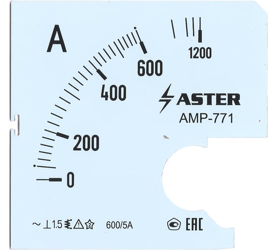 Шкала Aster к амперметру AMP-771 600/5 А SC771-600 1
