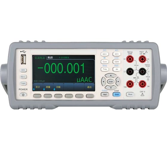 Мультиметр настольный VERDO MB2106 6 1/2 разряда, цветной графический ЖК-дисплей, базовая погрешность 0,0035%, выходные разъемы на передней и задней панели MB210600