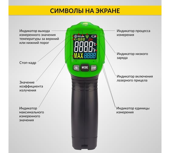Пирометр инфракрасный бесконтактный iCarTool от -50 до +550°С IC-M650