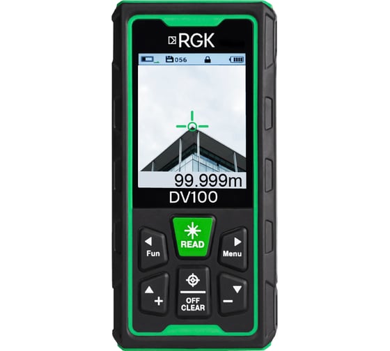 Дальномер RGK DV100, до 100 м, камера, зеленый луч, IP68 721104