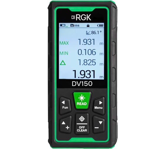 Дальномер RGK DV150, до 150 м, камера, зеленый луч, IP68721166